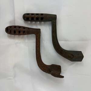 Antique Monarch Cast Iron Ash Grate Shaker Handles, Lot Of 2, Wood Stove Vented